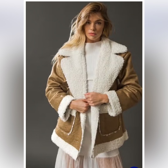 Flying Tomato Faux Suede Shearling Jacket - Picture 3 of 8